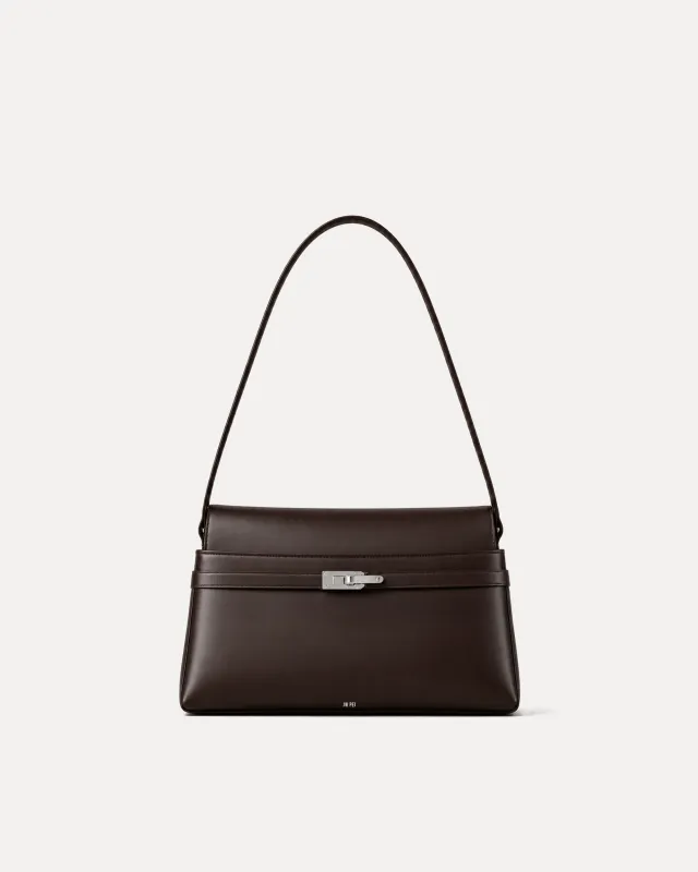 Ava Structured Shoulder Bag - Brown made by JW PEI