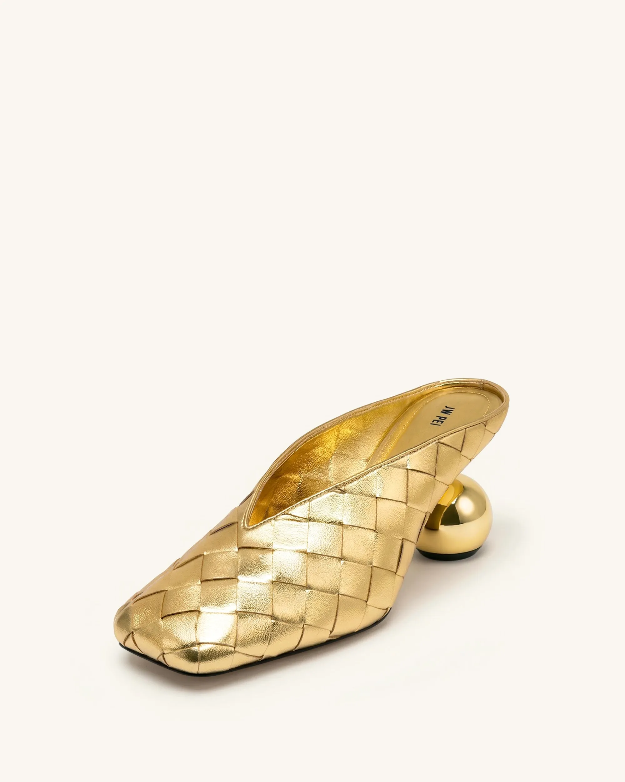 Ellie Woven Square-Toe Mule Heels - Gold sold by JW PEI product image thumbnail 4