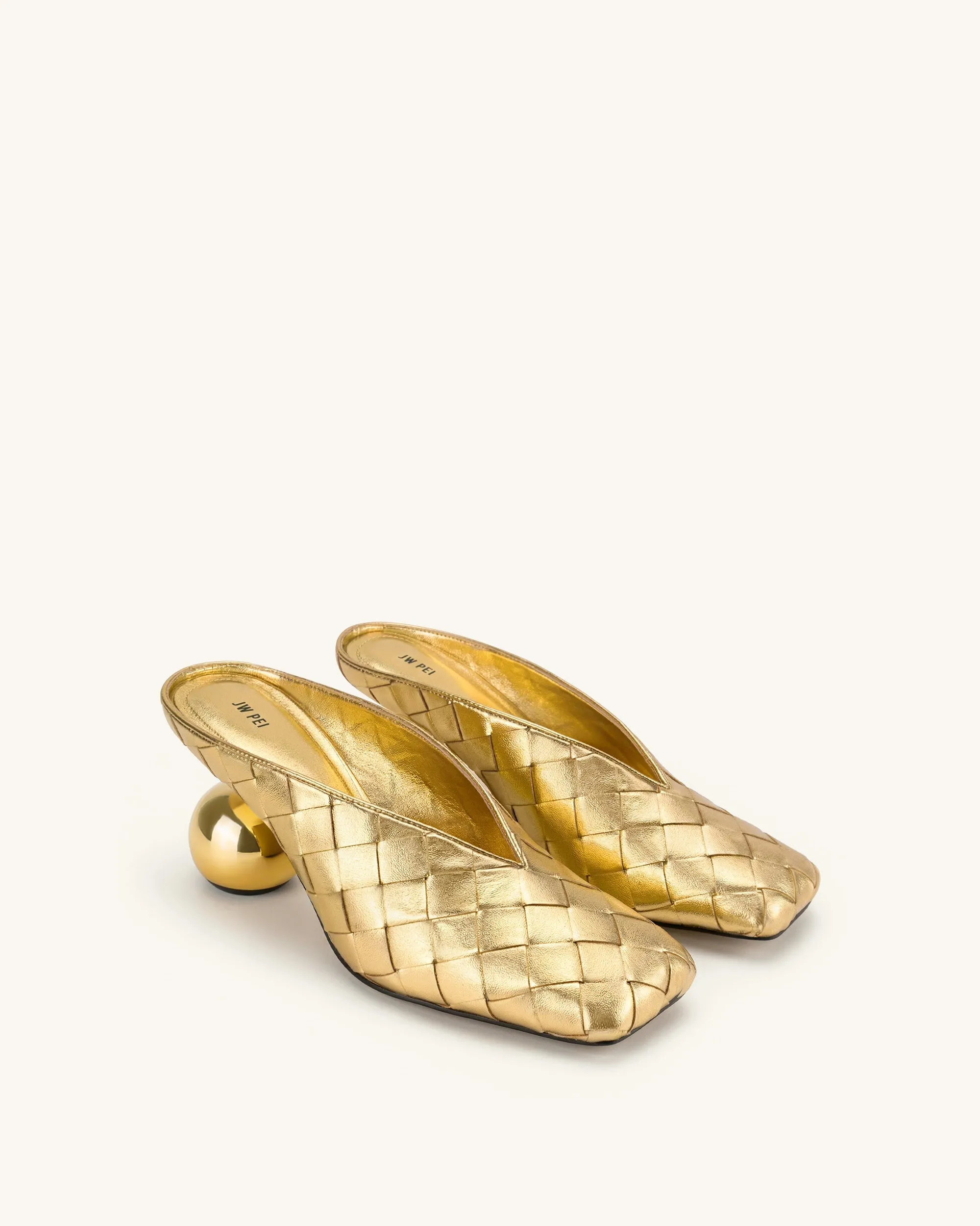 Ellie Woven Square-Toe Mule Heels - Gold sold by JW PEI product image thumbnail 2