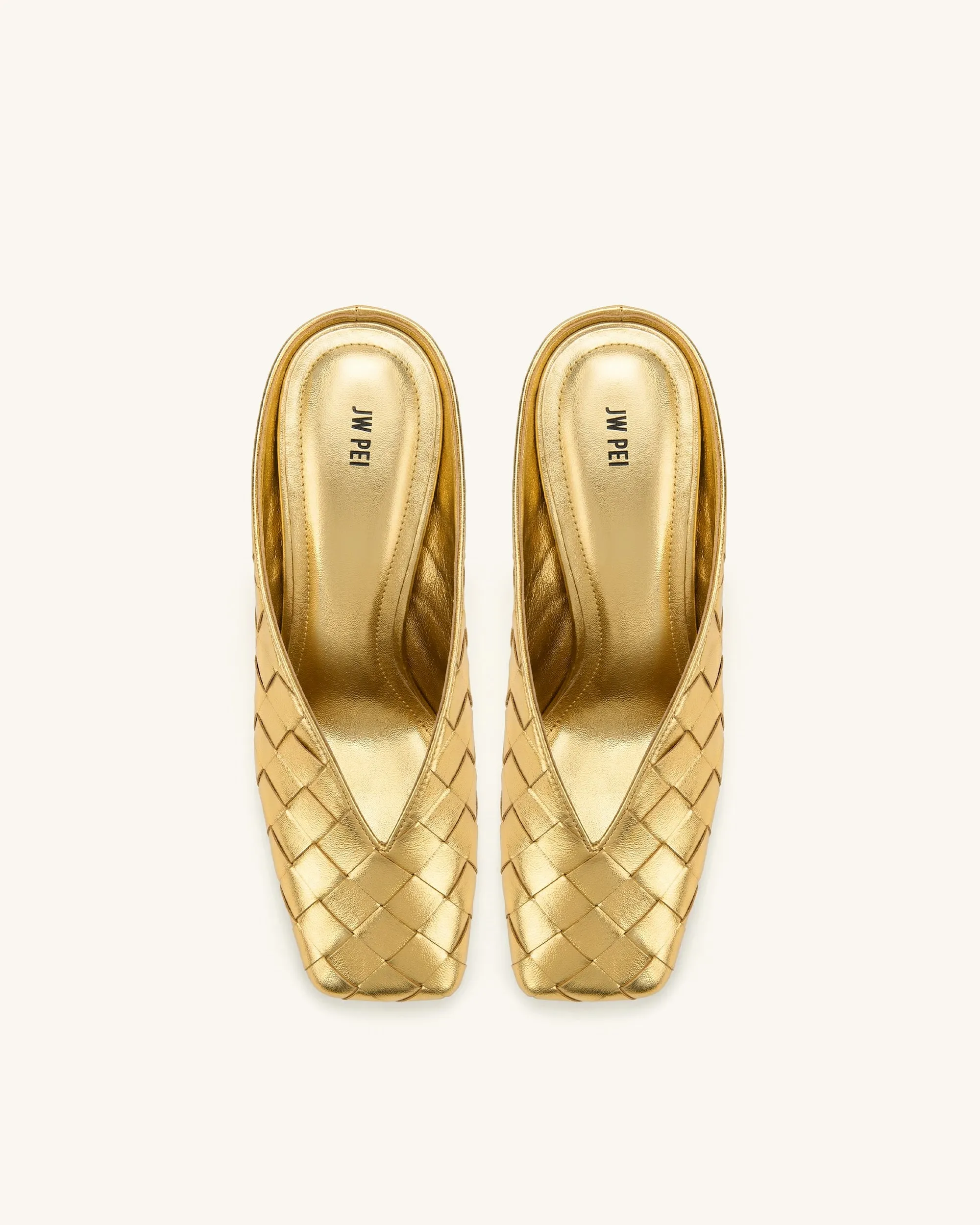 Ellie Woven Square-Toe Mule Heels - Gold sold by JW PEI product image thumbnail 3