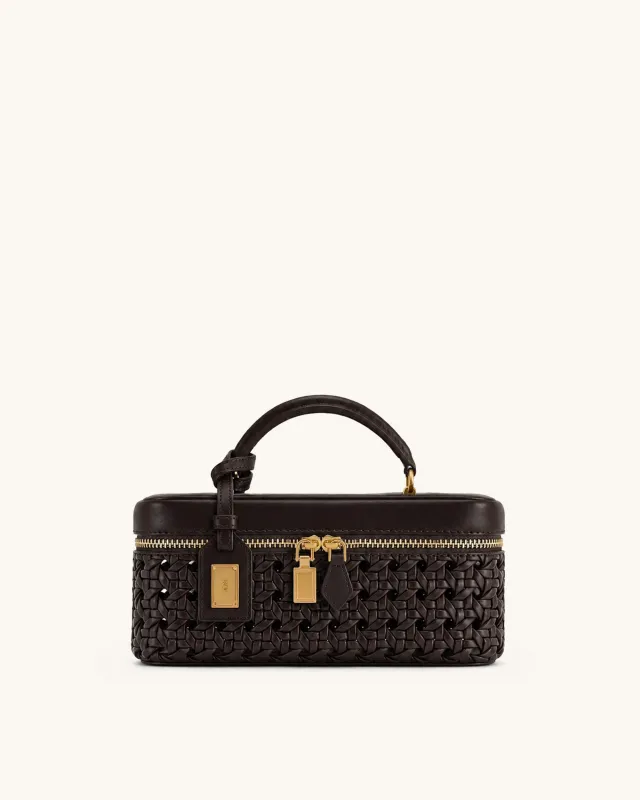 Cleo Woven Box Bag - Brown made by JW PEI