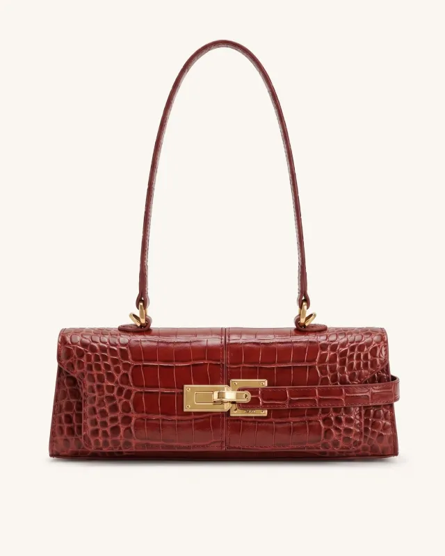 Keyla Long Handle Shoulder Bag – Red Croc made by JW PEI