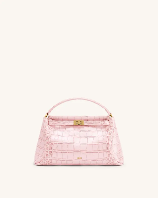 Carmen Top Handle Bag - Pink Croc made by JW PEI