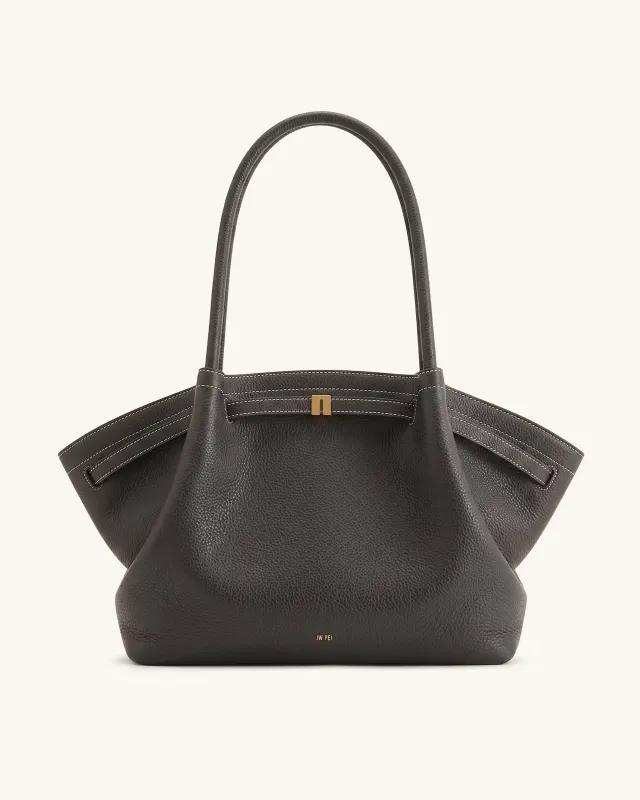 Hana Large Tote Bag - Dark Gray made by JW PEI