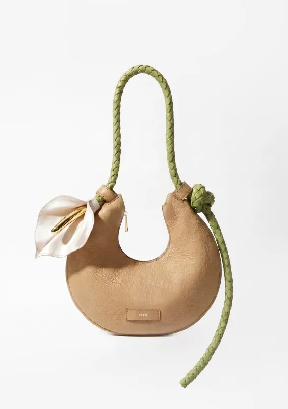 Calla Lily Knot Handle Shoulder Bag - Tan made by JW PEI