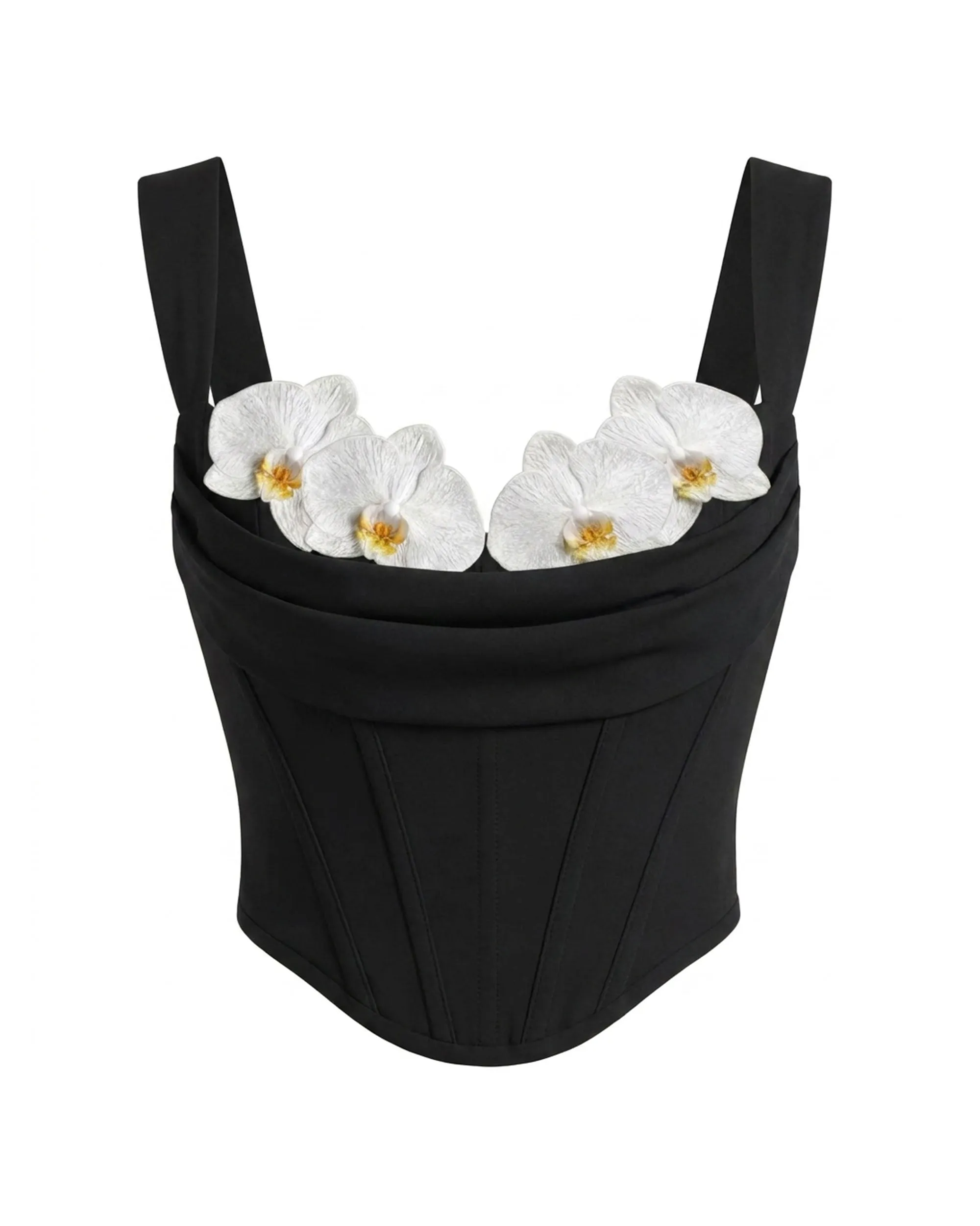 Orchid Appliqué Sculpted Bustier Top - Black sold by JW PEI product image thumbnail 3