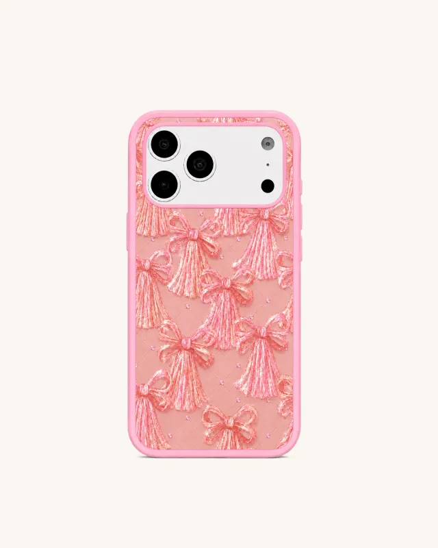 Sweet Bow Tassel Glitter Phone Case – Pink made by JW PEI