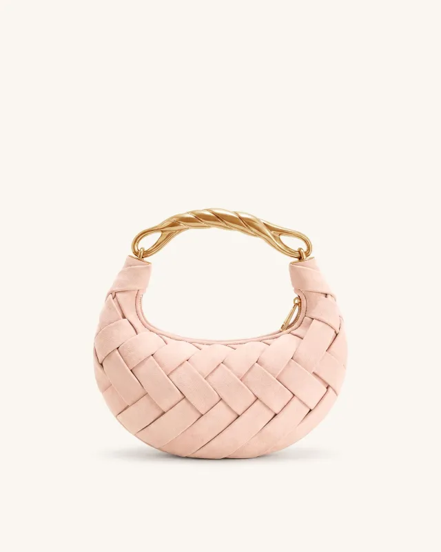 Orla Faux Suede Woven Handbag - Light Pink made by JW PEI