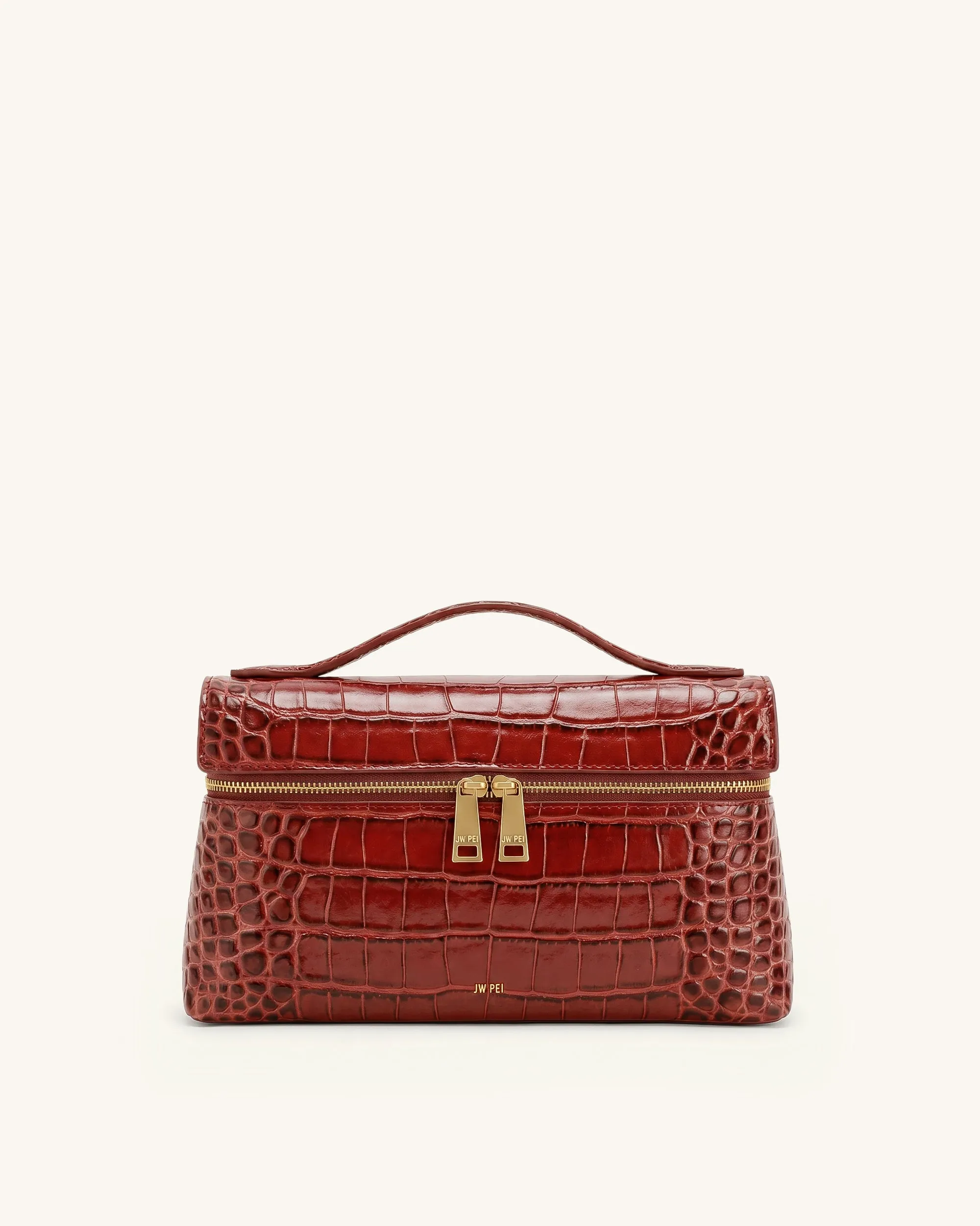 Thea Top Handle Bag - Claret Croc sold by JW PEI