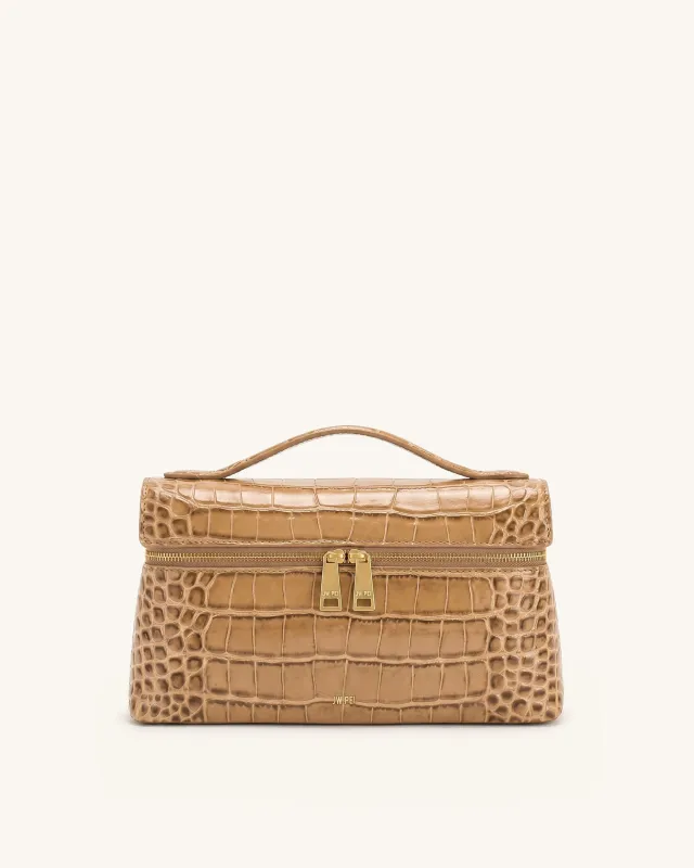 Thea Top Handle Bag - Khaki Croc made by JW PEI