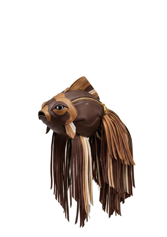 Fringed Goldfish Crossbody Bag – Brown made by JW PEI