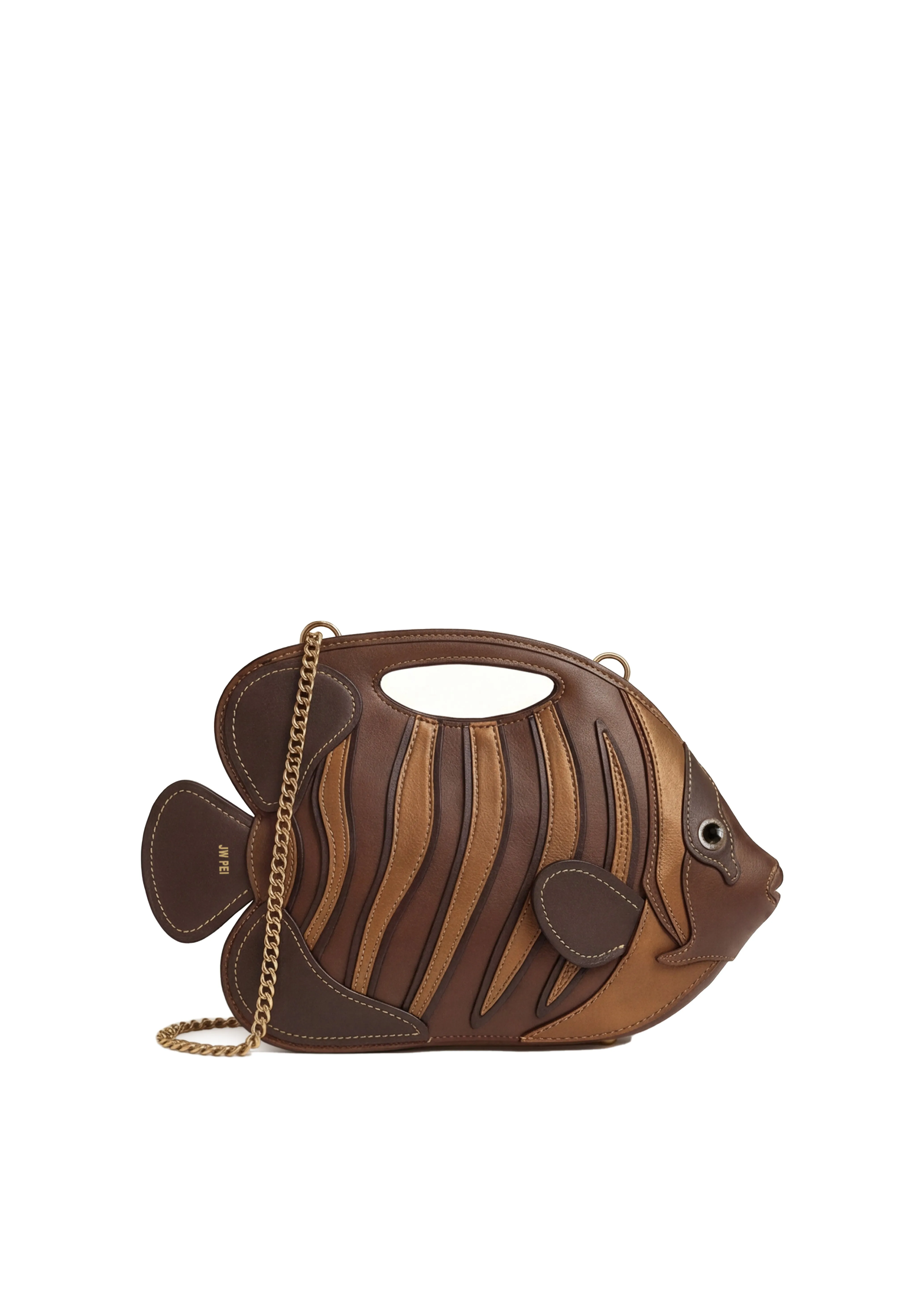 Striped Fish Chain Bag – Brown sold by JW PEI
