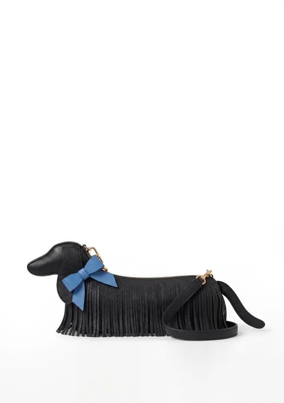 Bow Fringe Dachshund Bag – Black made by JW PEI