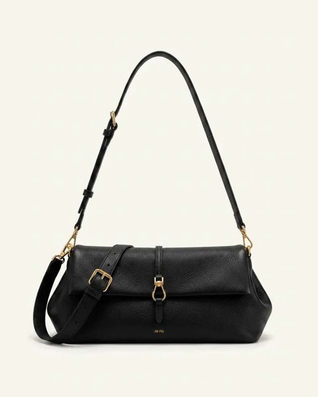 Bruna Multi-Function Flap Shoulder Bag – Black made by JW PEI