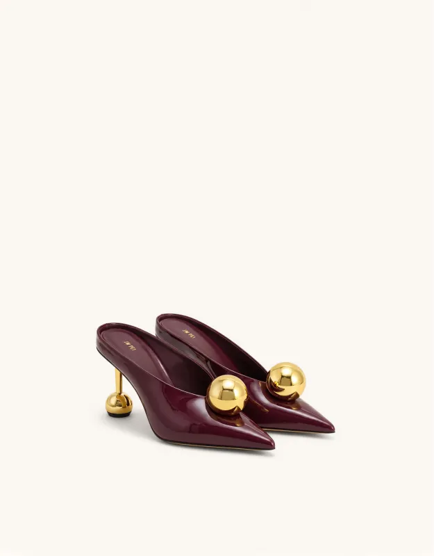 Sofia Angled Vamp Heel Mules - Burgundy made by JW PEI