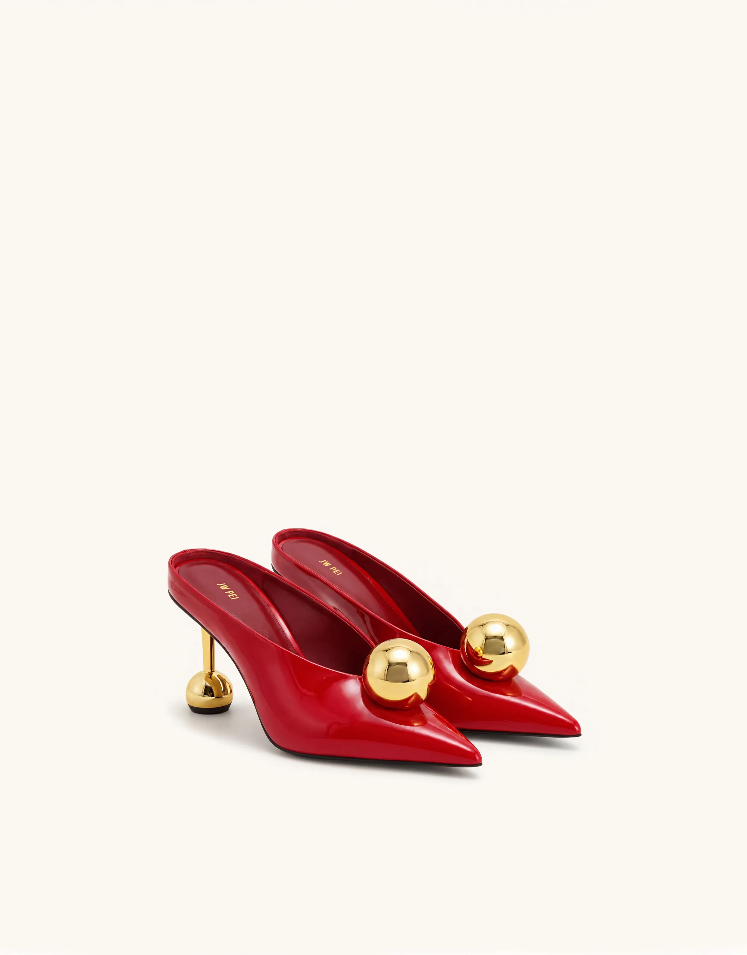 Sofia Angled Vamp Heel Mules - Red sold by JW PEI