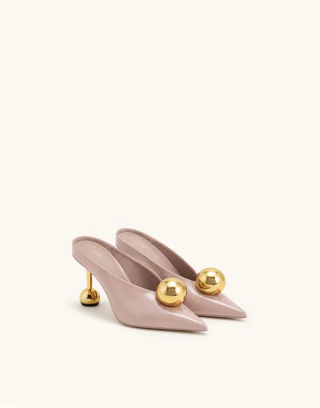 Sofia Angled Vamp Heel Mules - Dusty Pink made by JW PEI