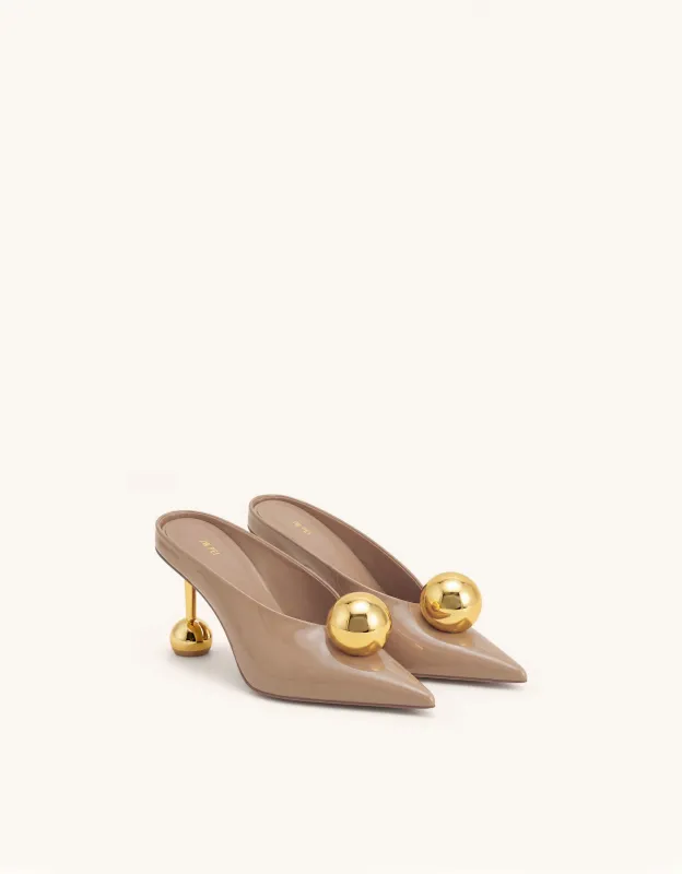 Sofia Angled Vamp Heel Mules - Khaki made by JW PEI