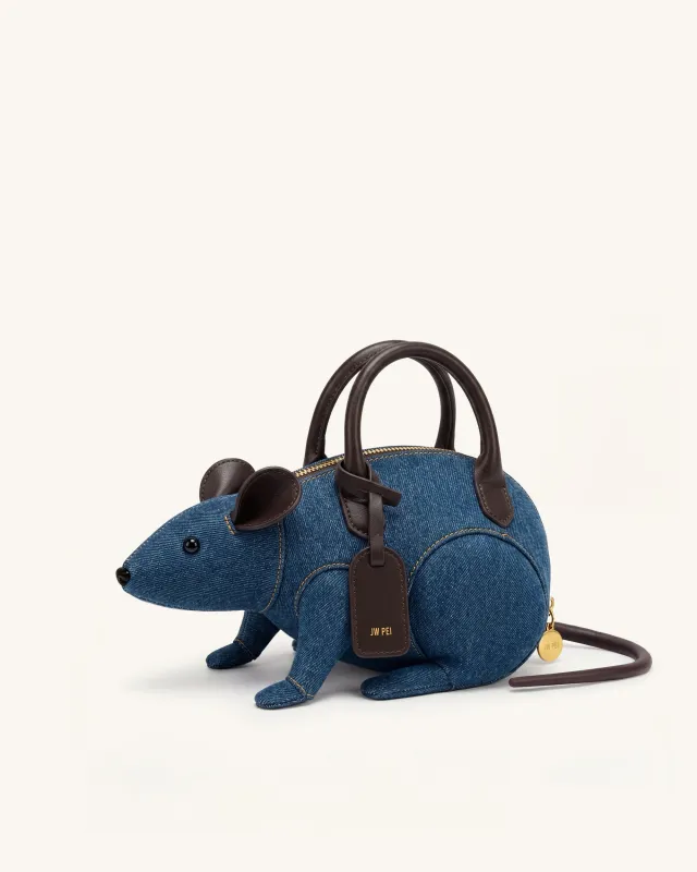 Mia Mouse Top Handle Bag - Blue Denim made by JW PEI