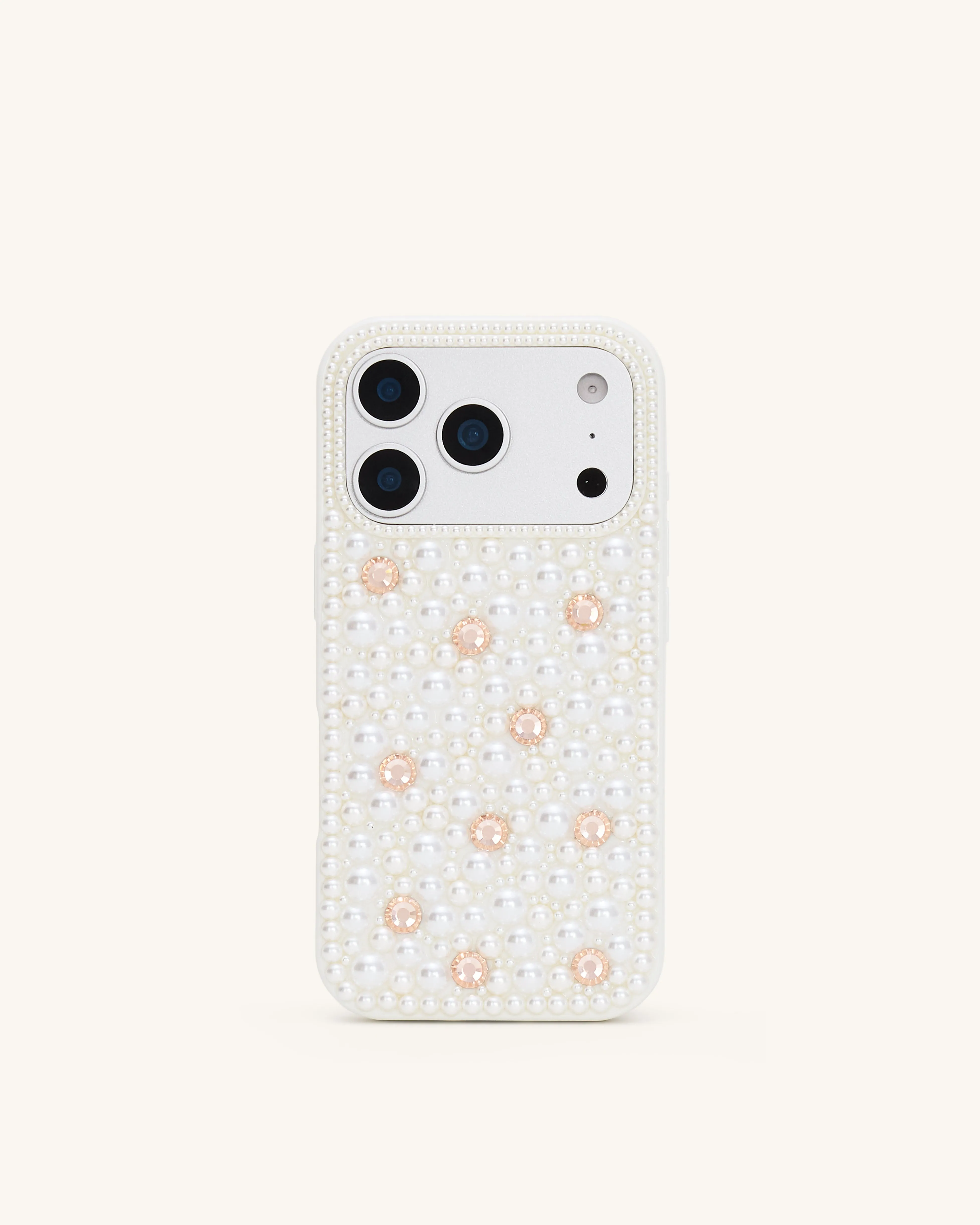 Pearl Embellished Phone Case - White sold by JW PEI