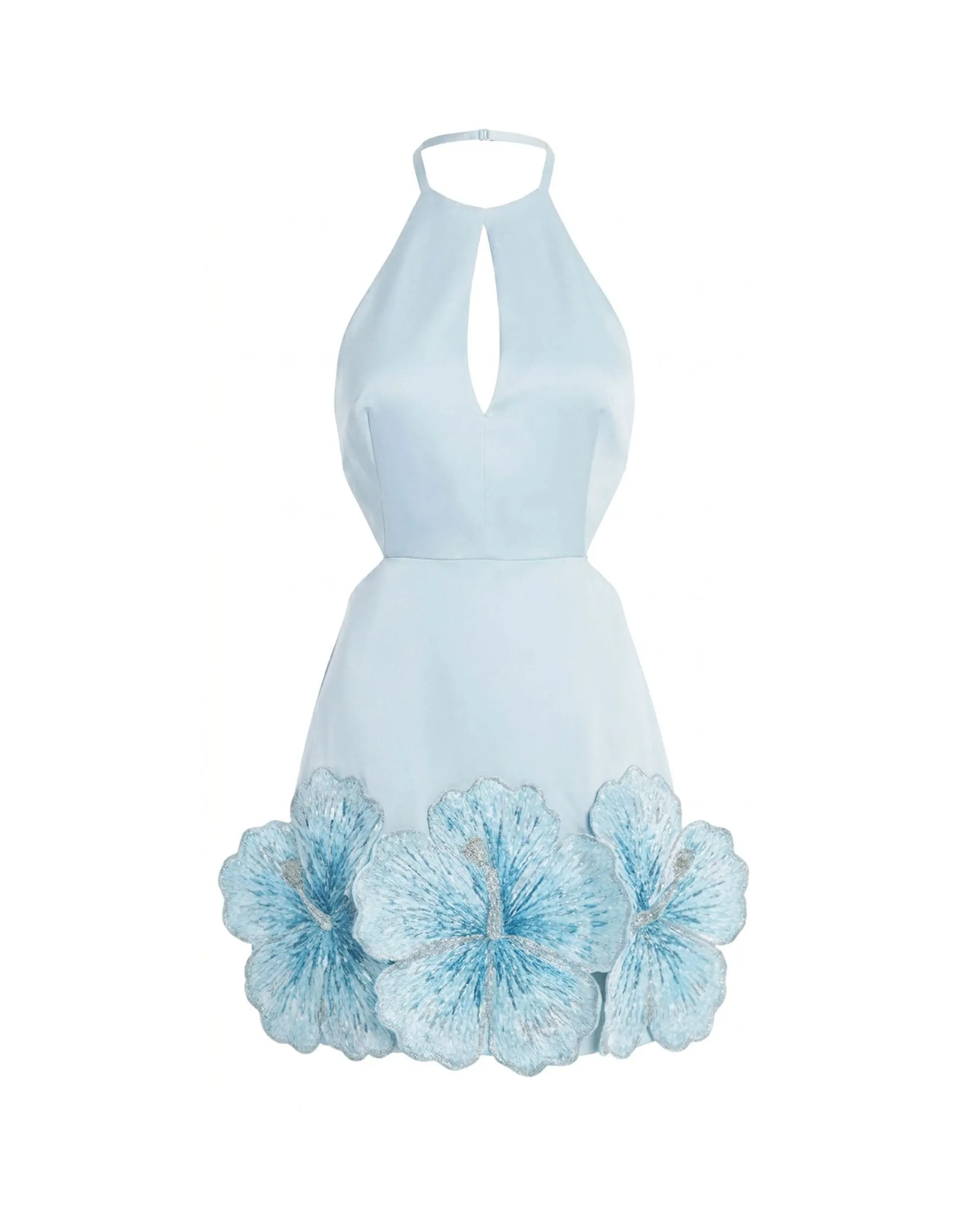 Embroidered Cutout Halter Mini Dress - Blue sold by JW PEI product image thumbnail 2