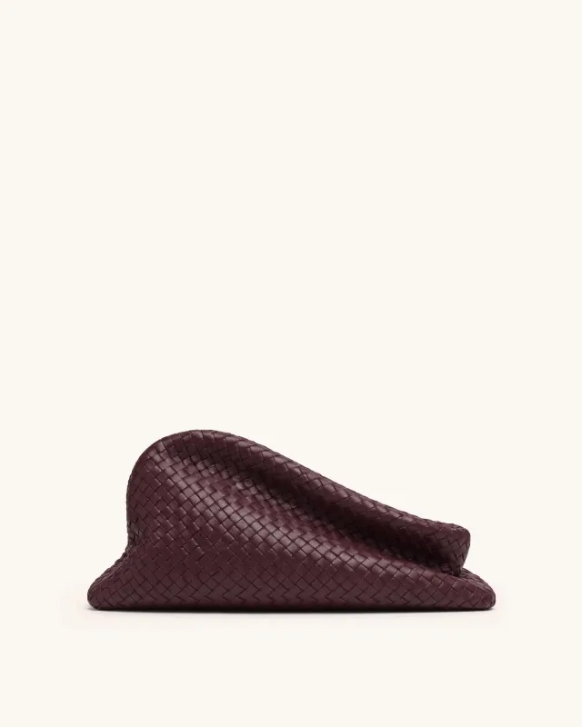 Harlee Woven Clutch - Burgundy made by JW PEI