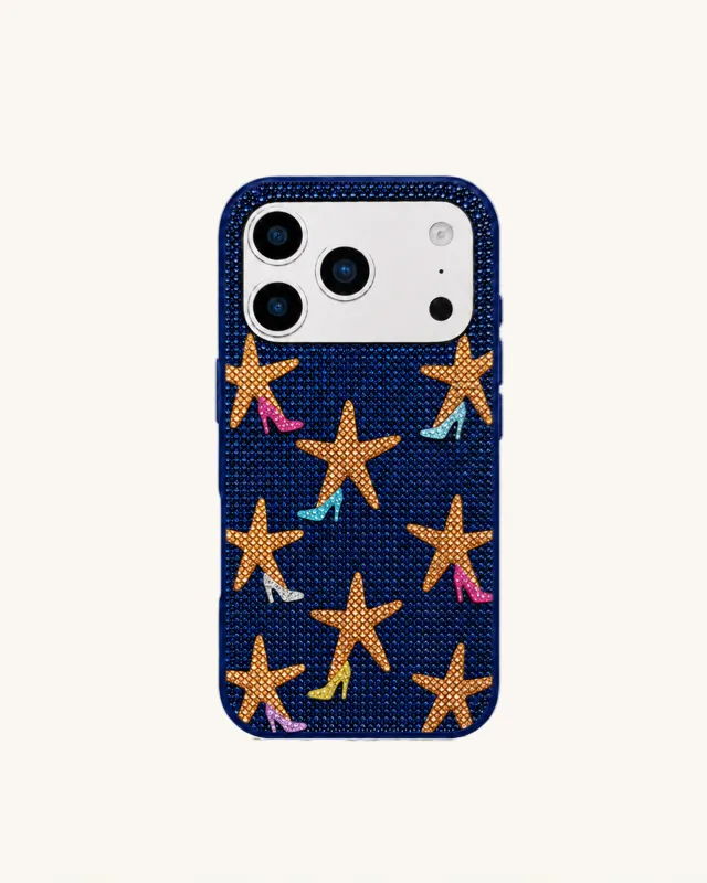 Starfish Rhinestone Phone Case - Blue made by JW PEI