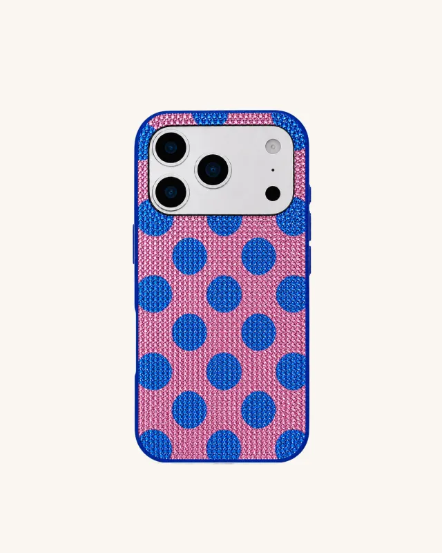 Blue Polka Dot Phone Case – Pink made by JW PEI