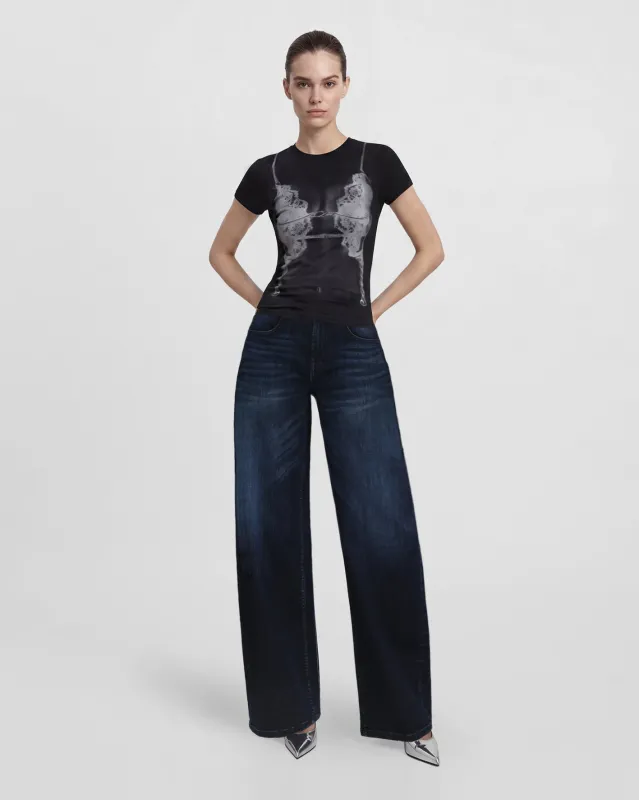 The Siren Peek-A-Boo T-shirt - Black made by JW PEI