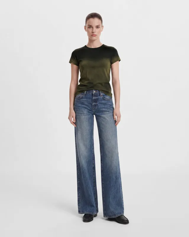 The Slacker Fade Out T-shirt - Midnight Olive made by JW PEI