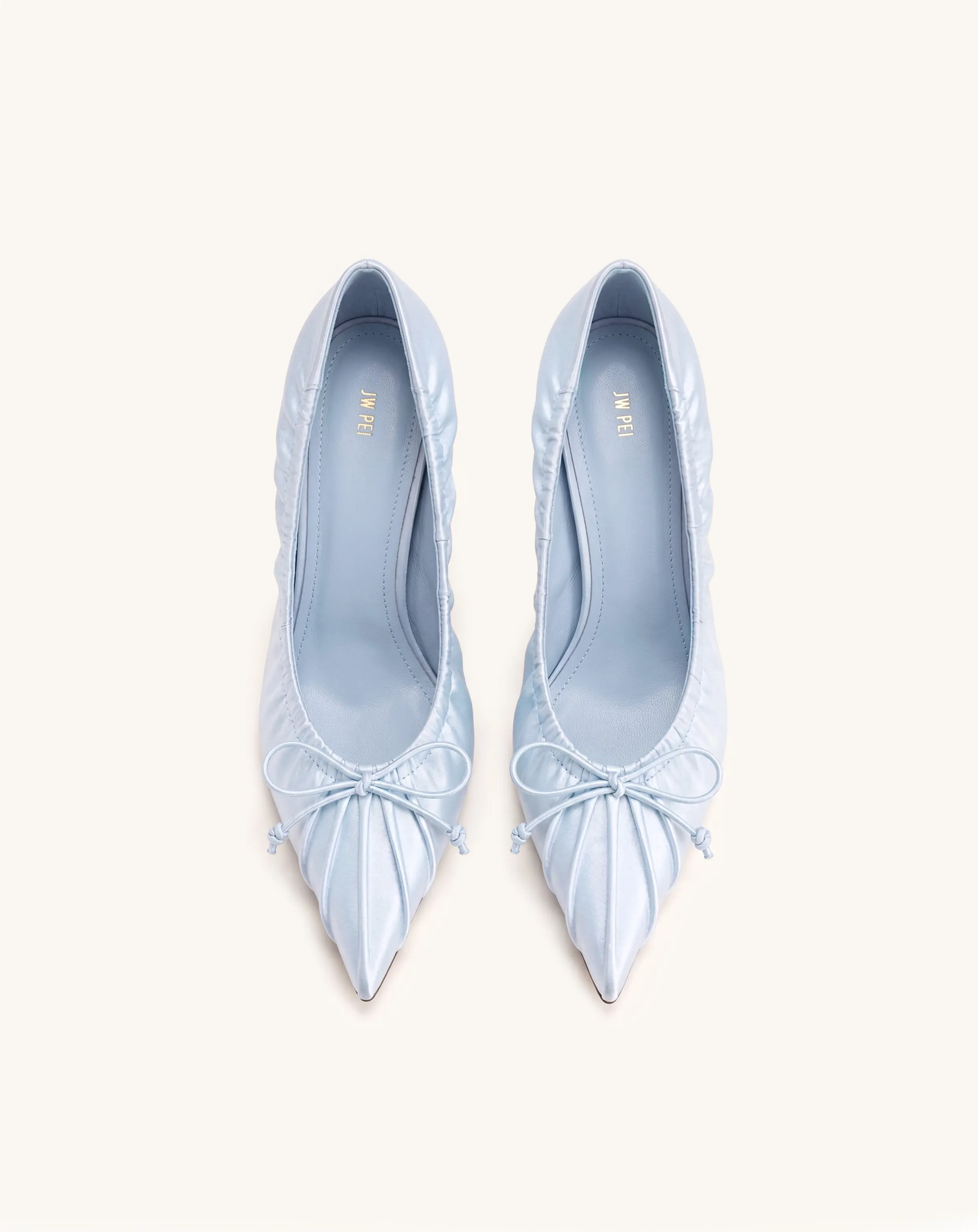 Sofia Ruched Satin Pointed-Toe Pumps - Blue sold by JW PEI product image thumbnail 2