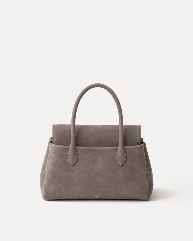Aria Faux Suede Pocket Tote Bag - Taupe made by JW PEI