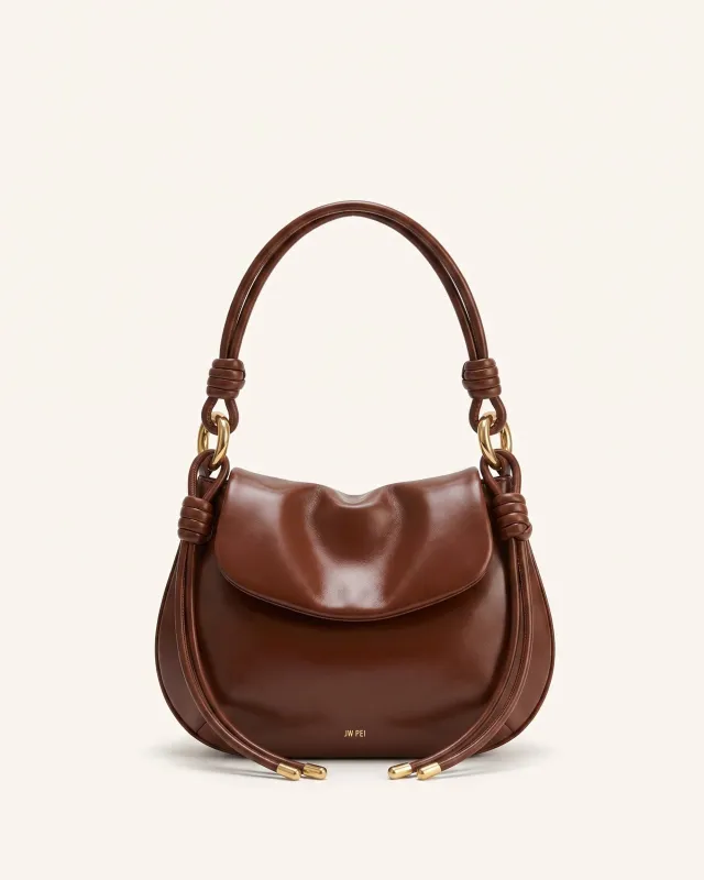 Nala Knotted Soft Saddle Bag - Chestnut Brown made by JW PEI