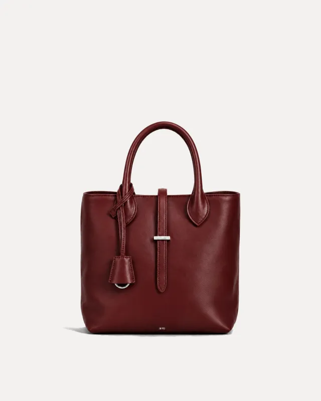 Smooth Vegan Leather Top Handle Bag - Red made by JW PEI