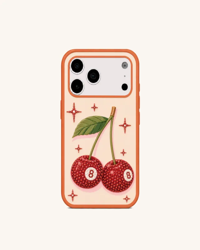 Cherry Rhinestone Phone Case – Red made by JW PEI