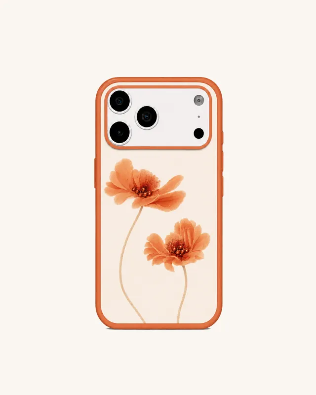 Orange Floral Print Phone Case – Orange made by JW PEI