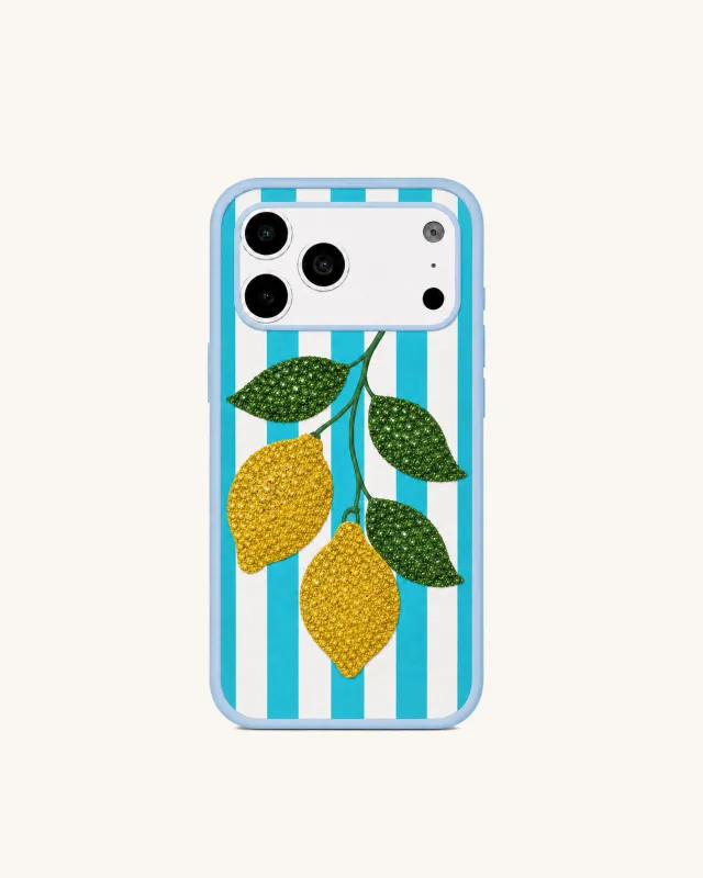 Lemon Stripe Phone Case – Blue made by JW PEI