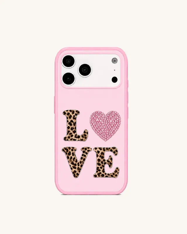 Leopard Love Heart Phone Case – Pink made by JW PEI