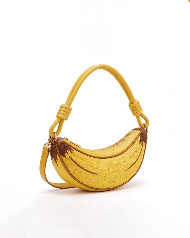 Banana Embroidered Top Handle Bag - Yellow made by JW PEI