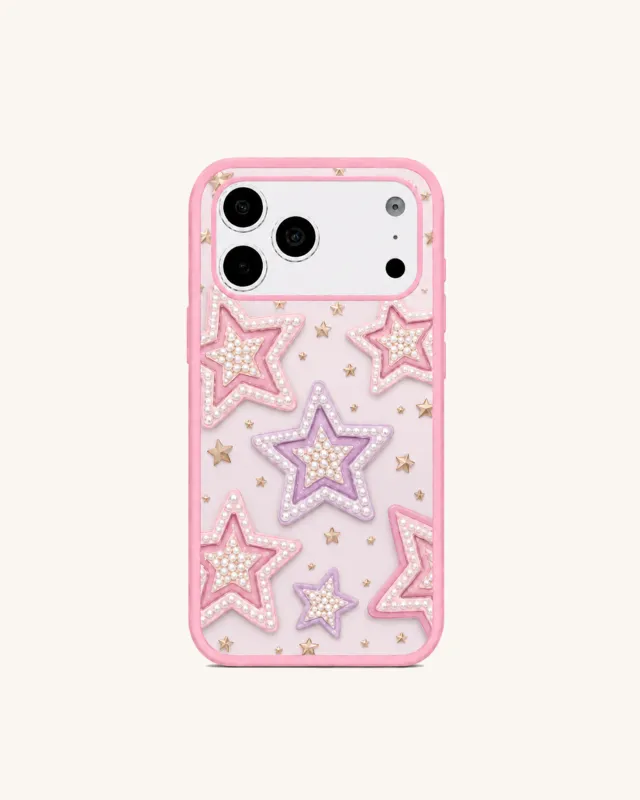 Star Pearl Embellished Phone Case – Pink made by JW PEI