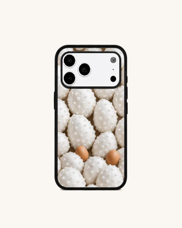 Pearl Egg Pattern Phone Case – White made by JW PEI