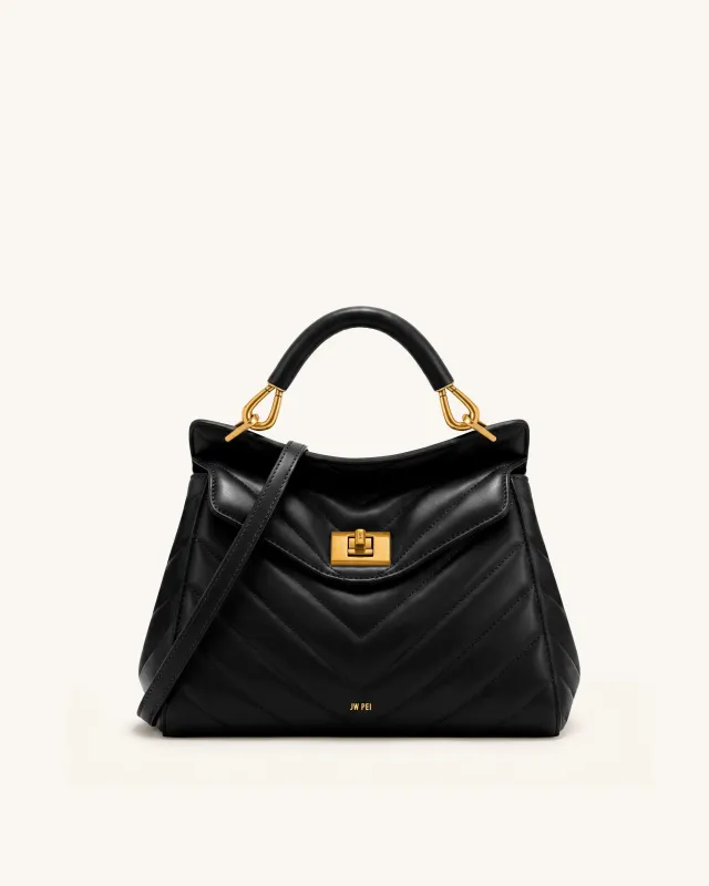 Lucia Classic Top Handle Bag - Jet Black made by JW PEI