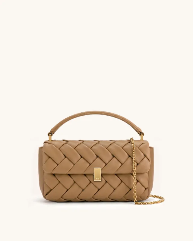 Orla Woven Flap Crossbody Bag - Camel made by JW PEI