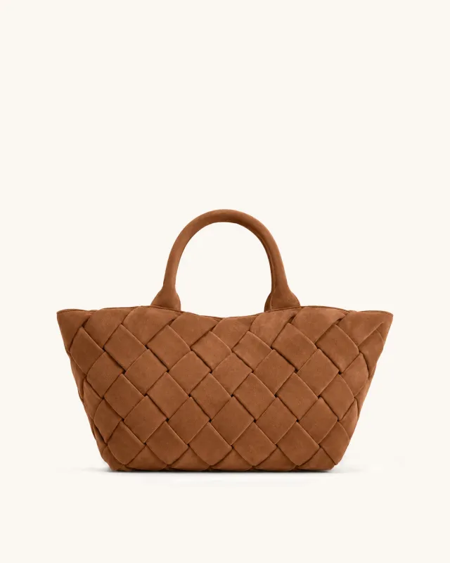 Orla Faux Suede Tote Bag - Caramel Brown made by JW PEI