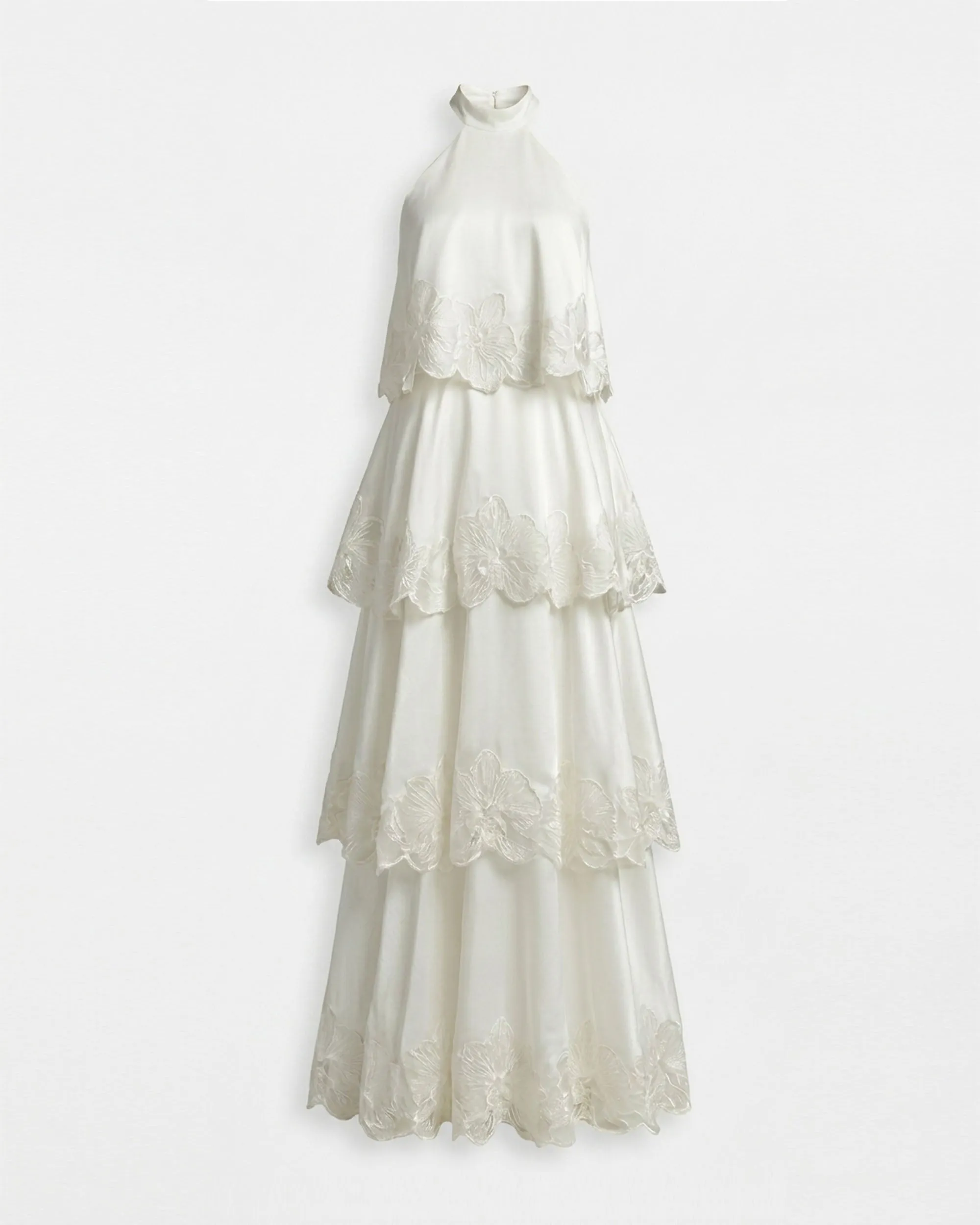 Orchid Embroidered Tiered Halter Maxi Dress - White sold by JW PEI product image thumbnail 2
