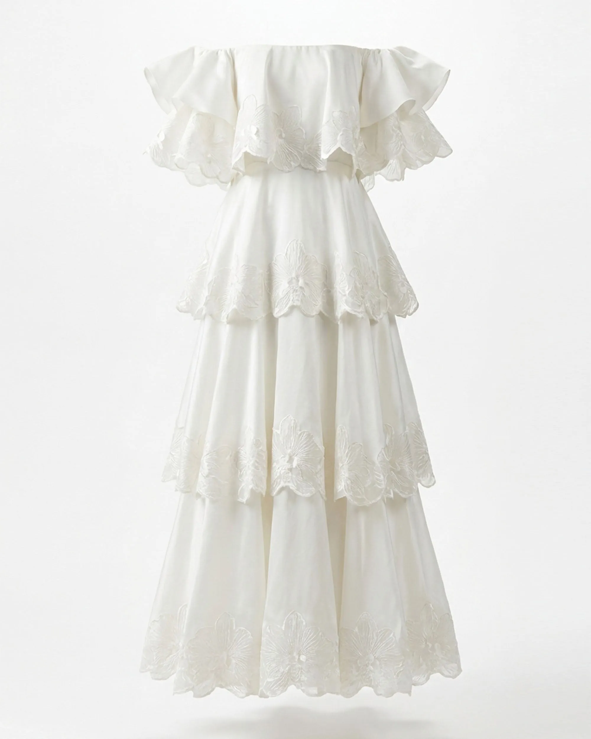 Orchid Embroidered Tiered Off-Shoulder Maxi Dress - White sold by JW PEI product image thumbnail 2