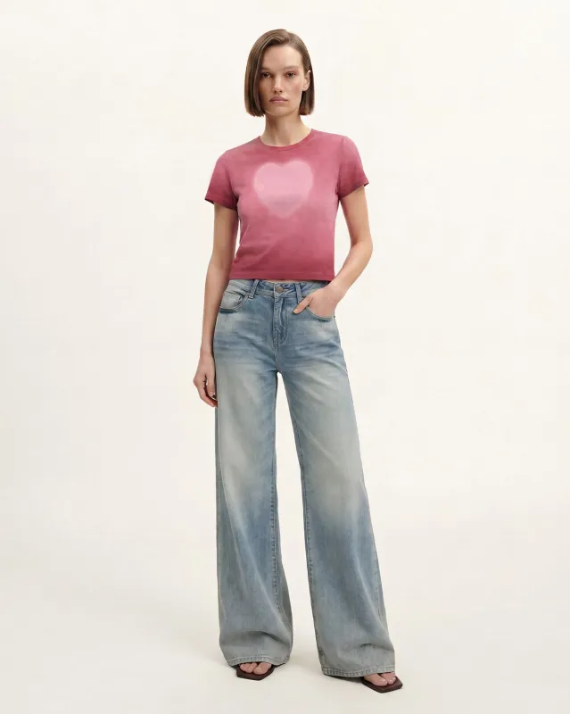 The Shrunken Faded Love T-shirt -  Wild Berry made by JW PEI
