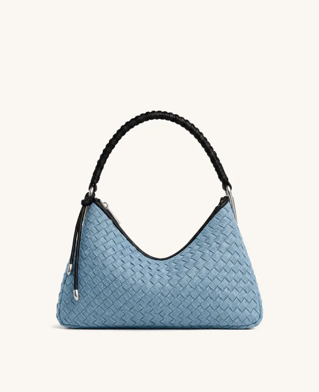 Lorena Woven Denim Shoulder Bag - Light Blue made by JW PEI