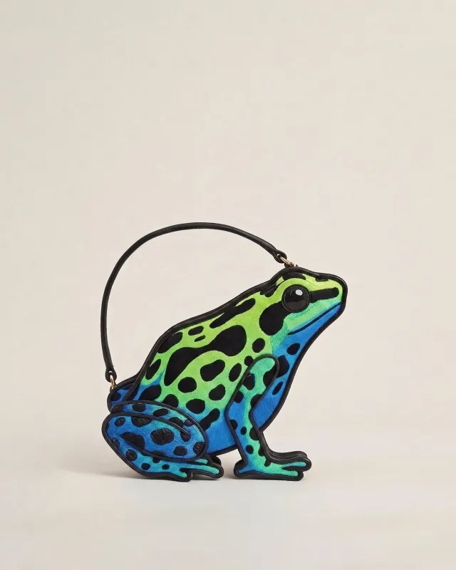 Tree Frog Top Handle Bag - Green & Blue made by JW PEI