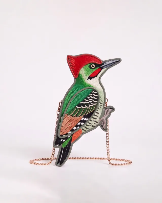 Embroidered Woodpecker Crossbody Bag - Green made by JW PEI